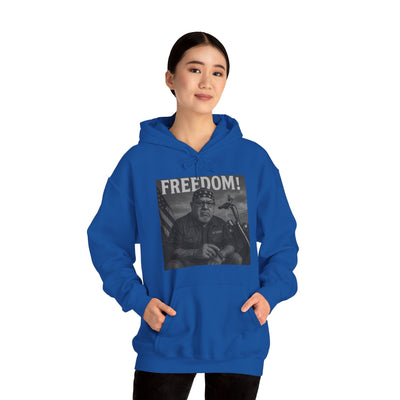 Freedom & Barbeque Unisex Heavy Blend™ Hooded Sweatshirt, Cozy Pullover, Gift for BBQ Lovers, Casual Wear, Freedom Theme, Outdoor Events