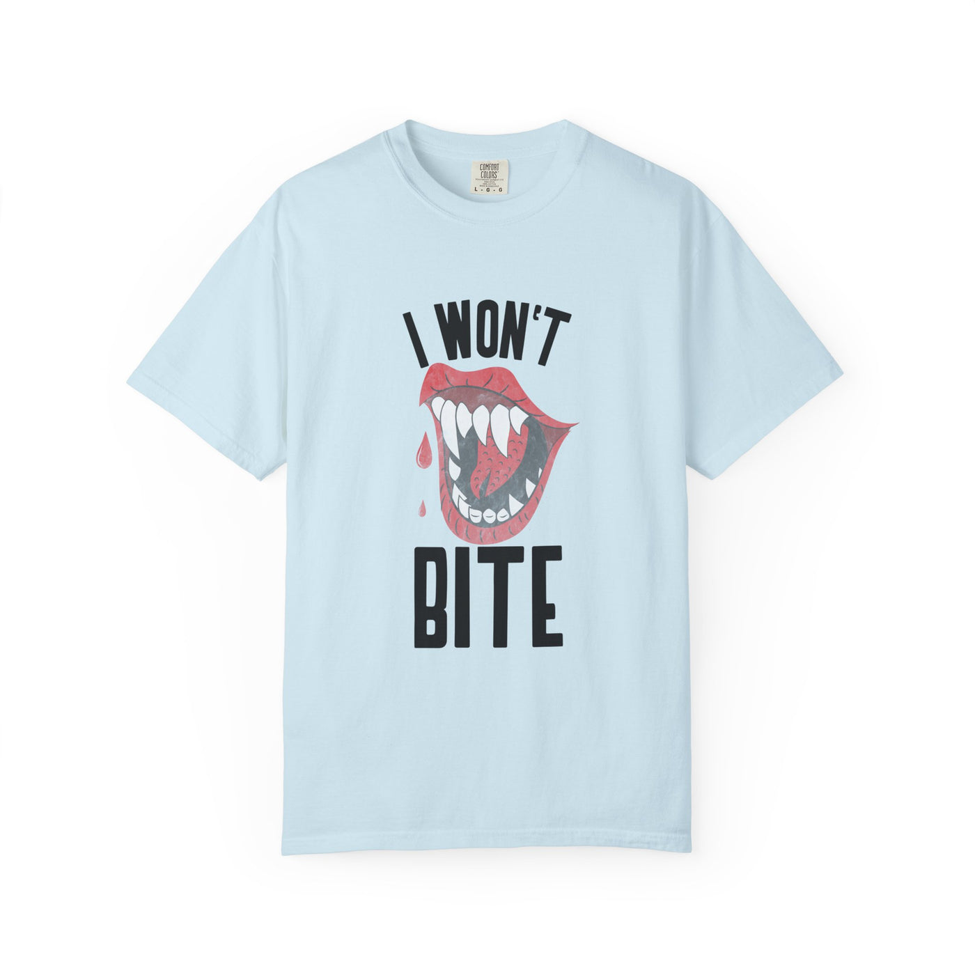 Fun Unisex 'I Won't Bite' T-Shirt for Halloween, Casual Wear, Graphic Tee, Gift for Friends, Statement Shirt