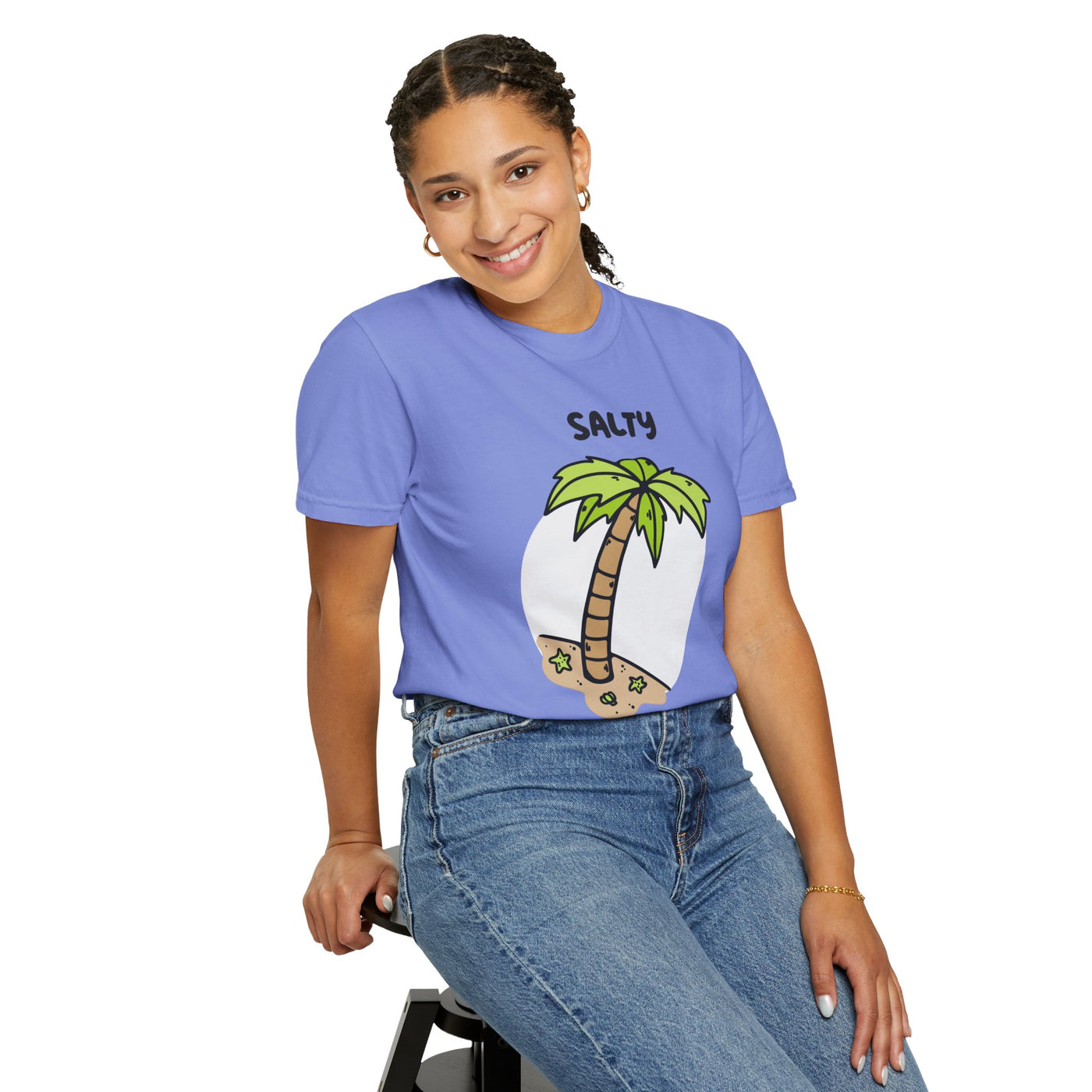 Salty But Sweet T-Shirt, Unisex Garment-Dyed Tee for Beach Lovers, Casual Summer Wear, Gift for Vacation, Ocean Vibes