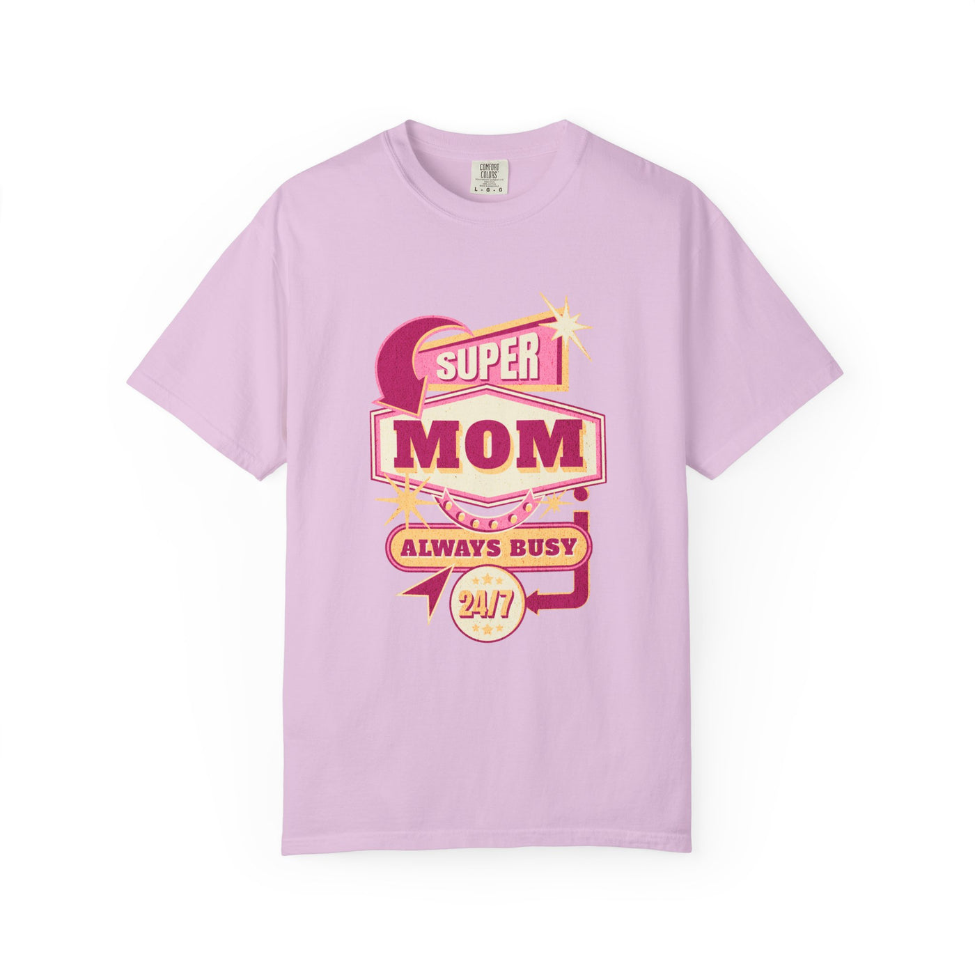 Super Mom Garment-Dyed T-Shirt, Mother's Day Gift, Funny Mom Tee, Busy Mom Apparel, Casual T-Shirt for Moms