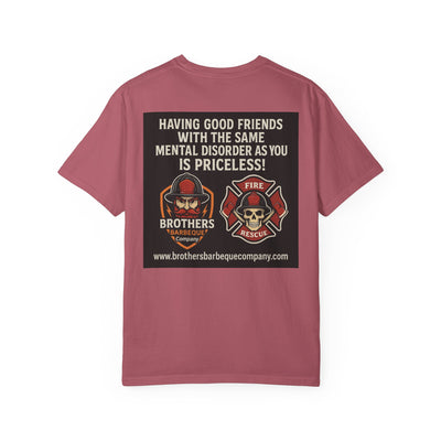 Brotherhood BBQ Humor T-Shirt, Unisex Casual Tee, Firefighter Appreciation, Friendship Gift, BBQ Lovers Shirt, Unique Graphic Tee