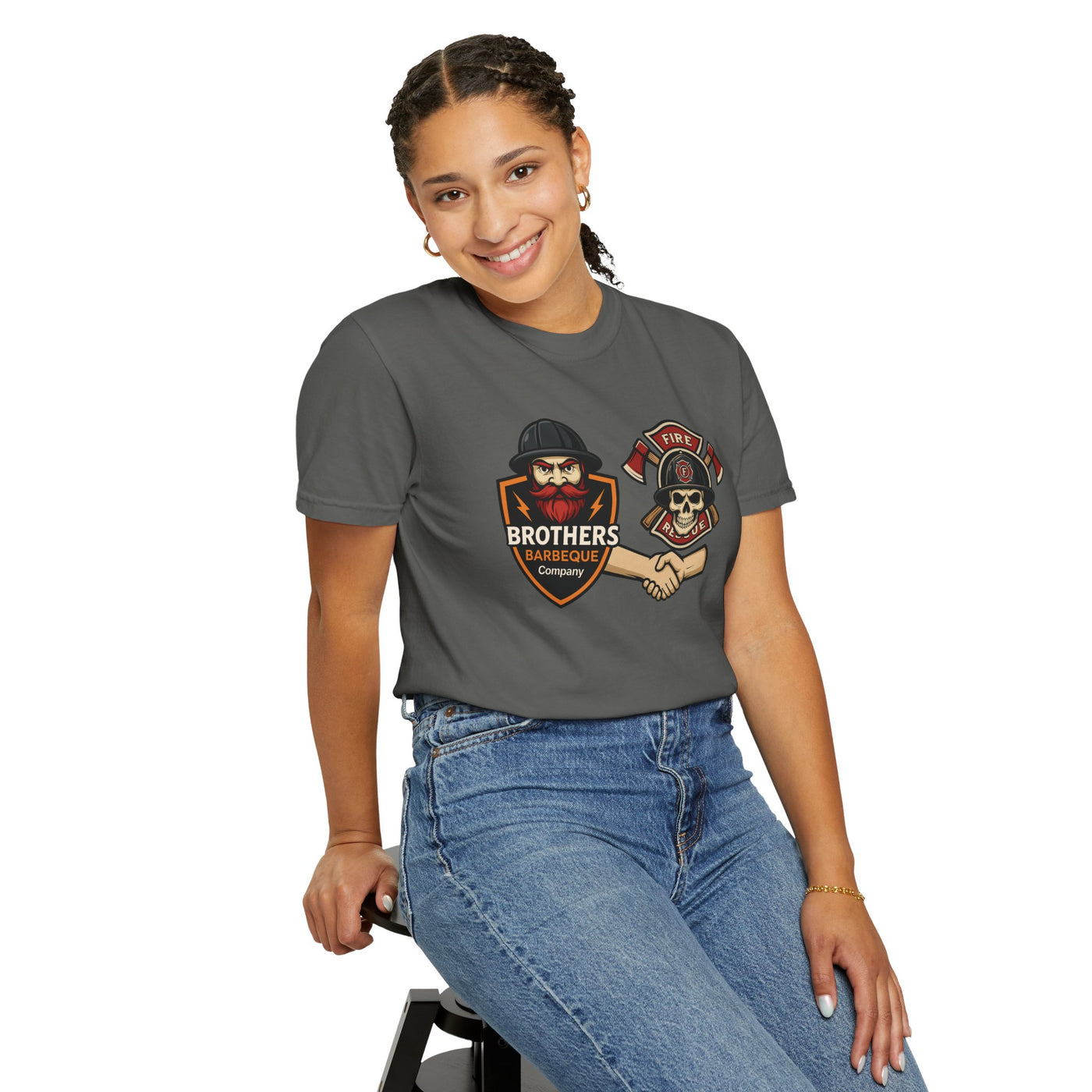 Brotherhood BBQ Humor T-Shirt, Unisex Casual Tee, Firefighter Appreciation, Friendship Gift, BBQ Lovers Shirt, Unique Graphic Tee