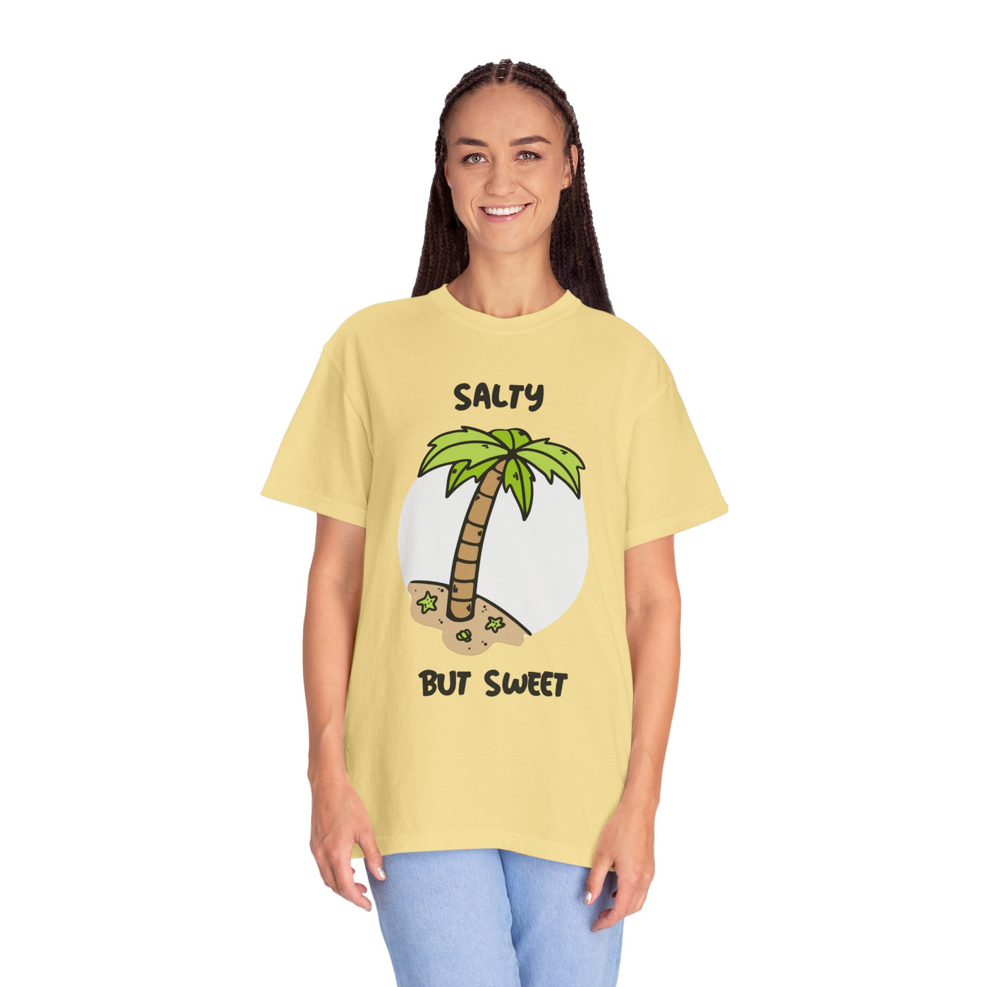 Salty But Sweet T-Shirt, Unisex Garment-Dyed Tee for Beach Lovers, Casual Summer Wear, Gift for Vacation, Ocean Vibes