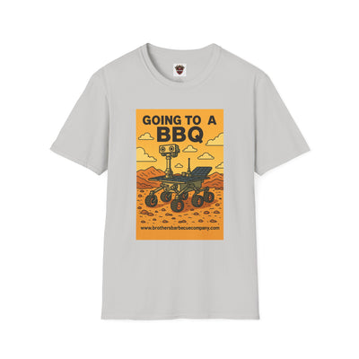 BBQ Rover Unisex Softstyle T-Shirt | Fun BBQ Shirt, Space Enthusiast Gift, Summer Picnic Wear, Mars Rover Shirt, Unique Graphic Tee