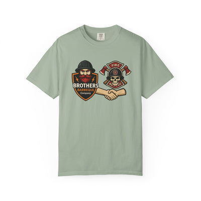Brotherhood BBQ Humor T-Shirt, Unisex Casual Tee, Firefighter Appreciation, Friendship Gift, BBQ Lovers Shirt, Unique Graphic Tee