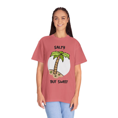 Salty But Sweet T-Shirt, Unisex Garment-Dyed Tee for Beach Lovers, Casual Summer Wear, Gift for Vacation, Ocean Vibes