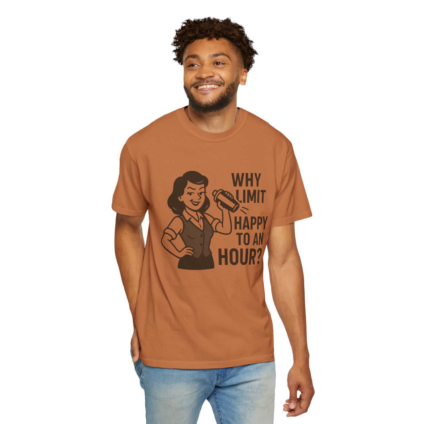 Why limit happy hour to an hour t-shirt, Chic Humor T-Shirt, Funny Shirt, Gift for Her, Casual Wear, Unisex Tee, Celebration Apparel