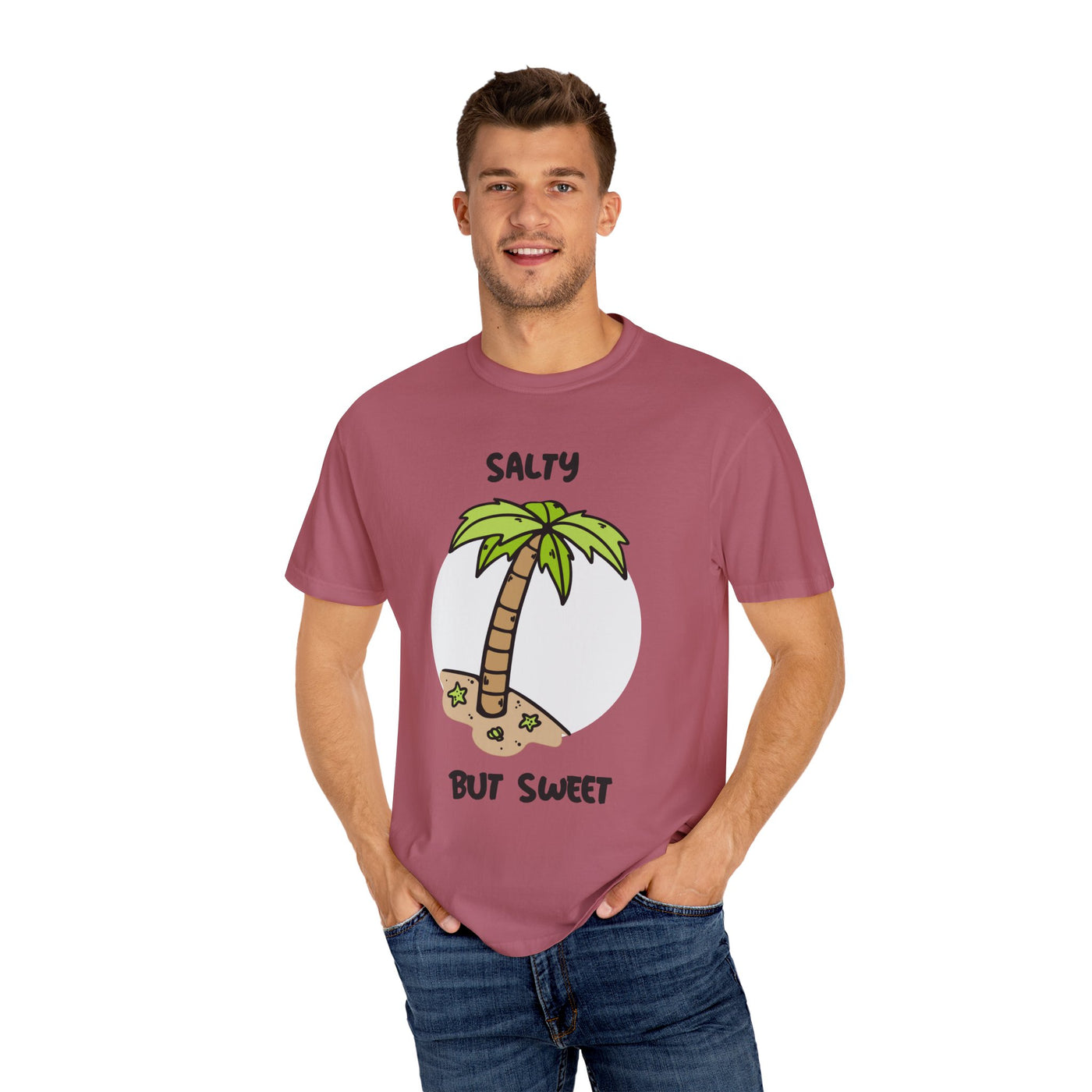 Salty But Sweet T-Shirt, Unisex Garment-Dyed Tee for Beach Lovers, Casual Summer Wear, Gift for Vacation, Ocean Vibes