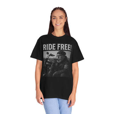 Unisex Motorcycle T-Shirt, Ride Free Tee, Casual Graphic Top, Gifts for Bikers, Brotherhood Apparel, Barbeque Party Shirt