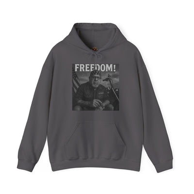 Freedom & Barbeque Unisex Heavy Blend™ Hooded Sweatshirt, Cozy Pullover, Gift for BBQ Lovers, Casual Wear, Freedom Theme, Outdoor Events