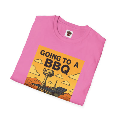BBQ Rover Unisex Softstyle T-Shirt | Fun BBQ Shirt, Space Enthusiast Gift, Summer Picnic Wear, Mars Rover Shirt, Unique Graphic Tee