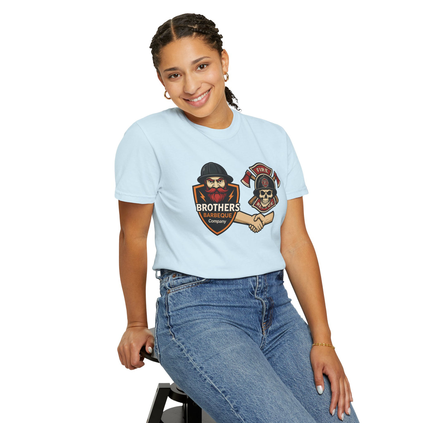 Brotherhood BBQ Humor T-Shirt, Unisex Casual Tee, Firefighter Appreciation, Friendship Gift, BBQ Lovers Shirt, Unique Graphic Tee