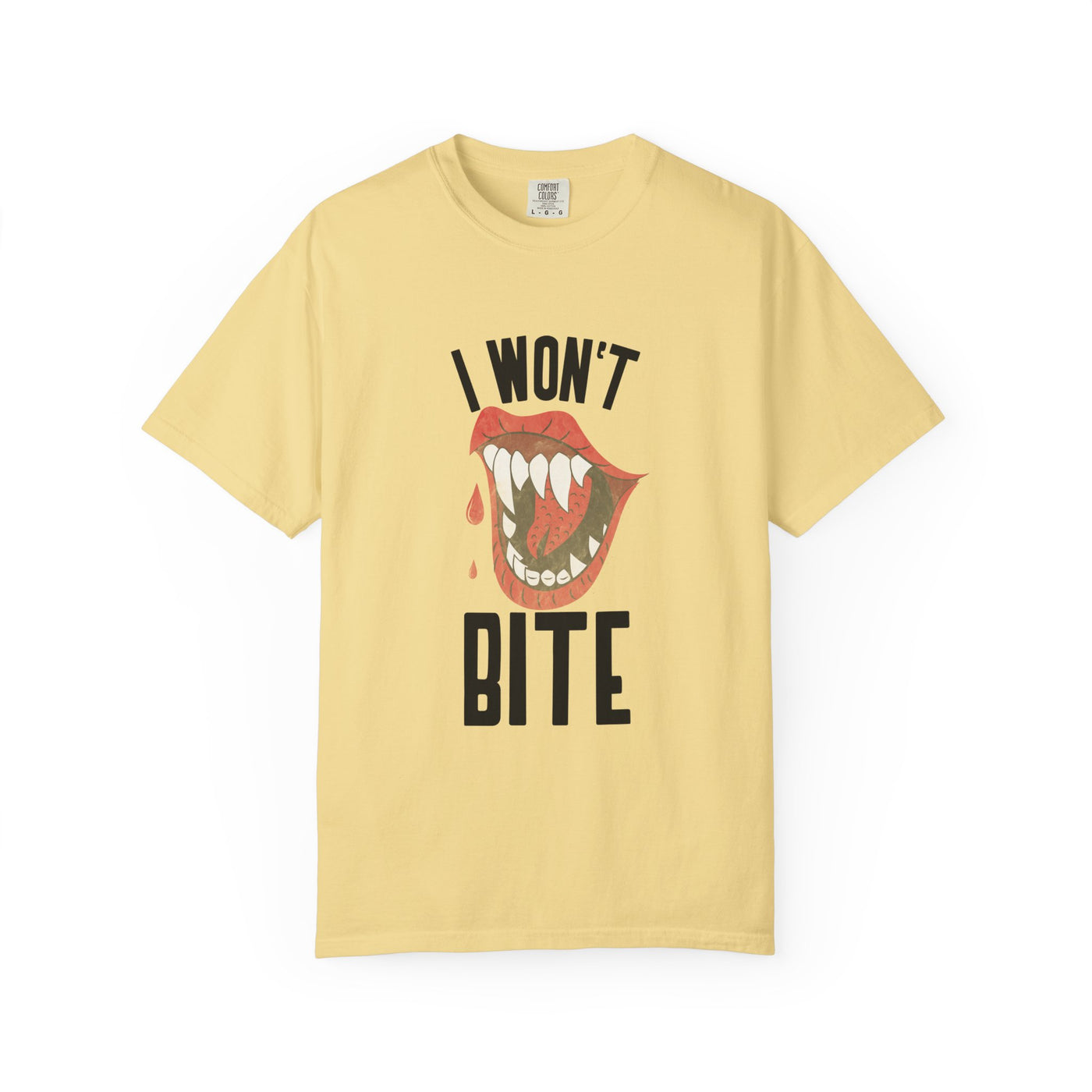Fun Unisex 'I Won't Bite' T-Shirt for Halloween, Casual Wear, Graphic Tee, Gift for Friends, Statement Shirt