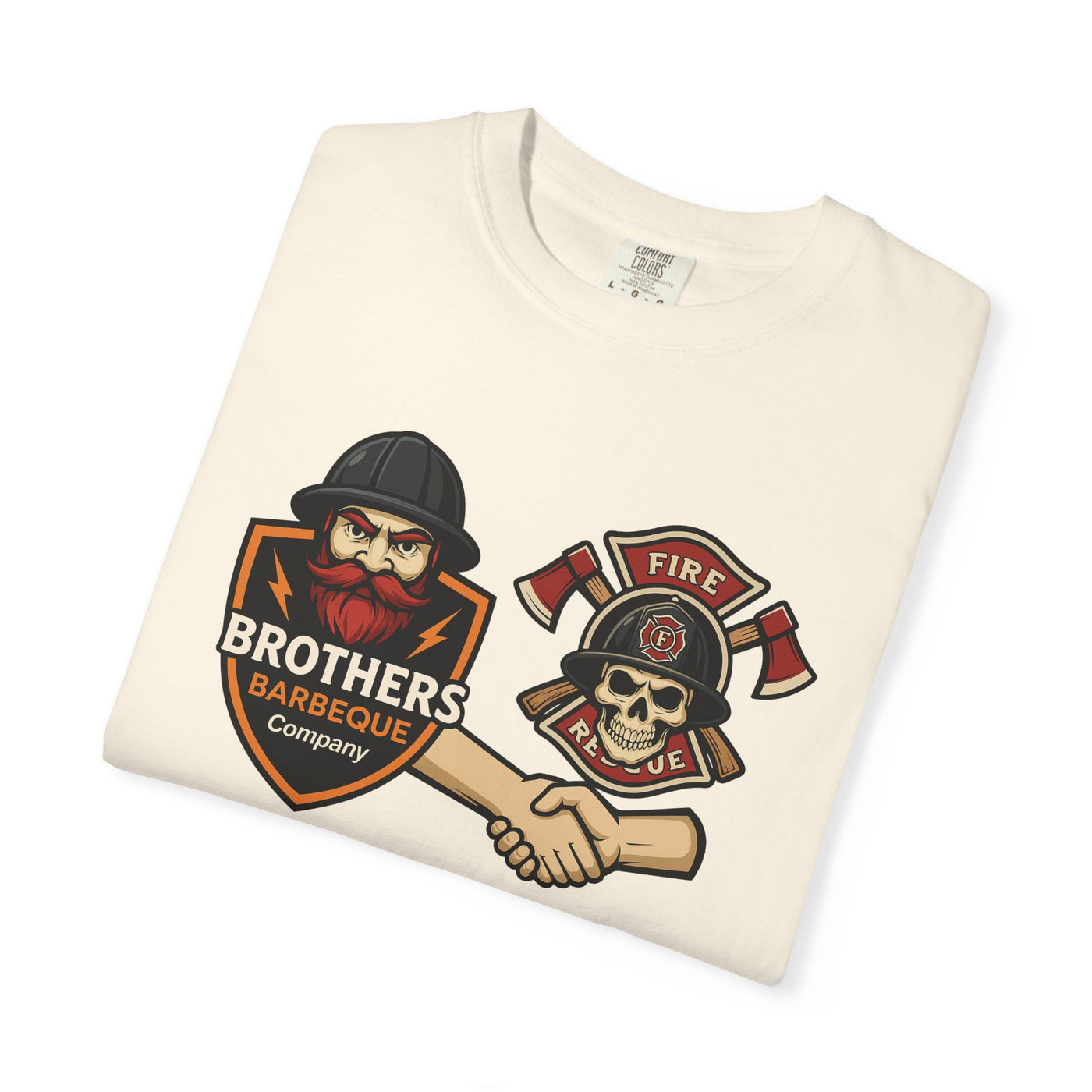 Brotherhood BBQ Humor T-Shirt, Unisex Casual Tee, Firefighter Appreciation, Friendship Gift, BBQ Lovers Shirt, Unique Graphic Tee