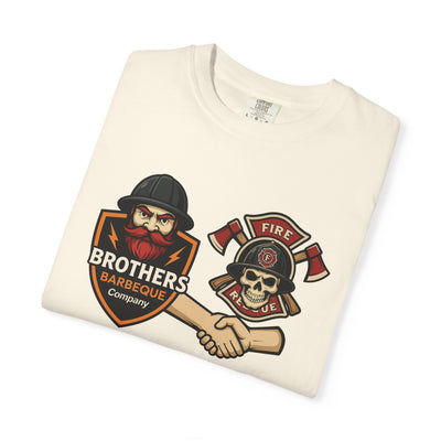 Brotherhood BBQ Humor T-Shirt, Unisex Casual Tee, Firefighter Appreciation, Friendship Gift, BBQ Lovers Shirt, Unique Graphic Tee