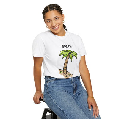 Salty But Sweet T-Shirt, Unisex Garment-Dyed Tee for Beach Lovers, Casual Summer Wear, Gift for Vacation, Ocean Vibes