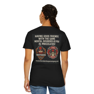 Brotherhood BBQ Humor T-Shirt, Unisex Casual Tee, Firefighter Appreciation, Friendship Gift, BBQ Lovers Shirt, Unique Graphic Tee