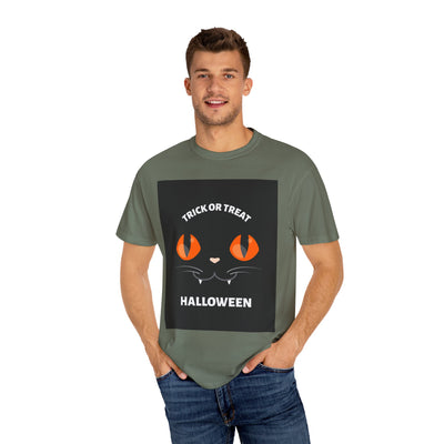 Halloween Cat T-Shirt, Unisex Trick or Treat Tee, Spooky Season Apparel, Cute Halloween Gift, Fall Festival Shirt, Cat Lover T-Shirt