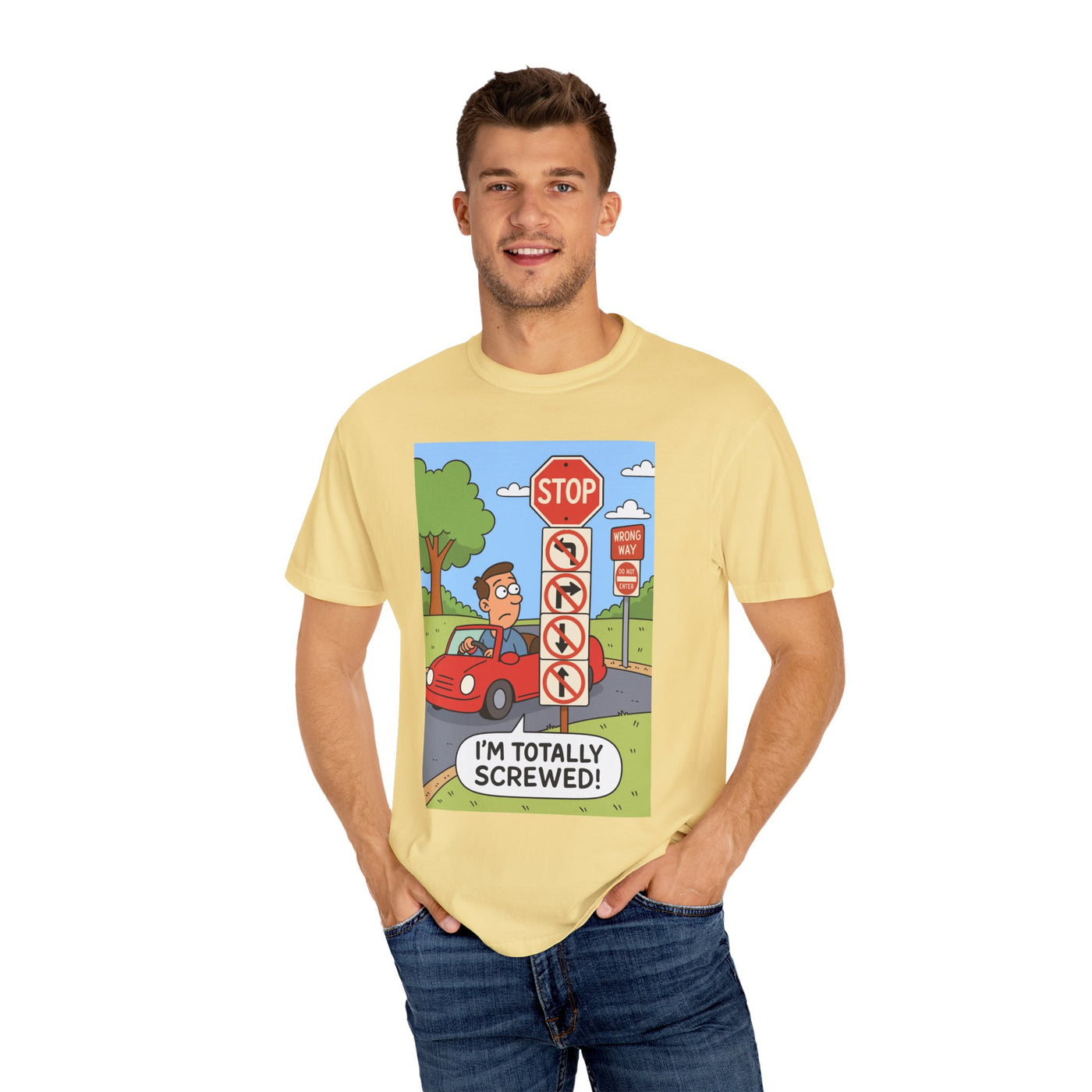 Funny Unisex T-shirt - I'm Totally Screwed, Humorous Tee, Gift for Drivers, Comical Car Shirt, Everyday Wear, Road Trip Apparel