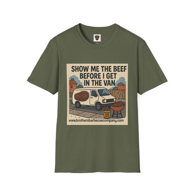 Funny BBQ Unisex T-Shirt - Show Me the Beef, Grilling Gift, Summer BBQ, Foodie Humor, Casual Wear