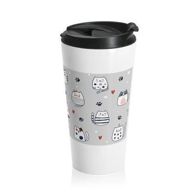 Cute Cat Friends Travel Mug | Purrfect Gift for Cat Lovers, Pet Owner Gift, Coffee Mug, Birthday Present, Animal Lover Gift