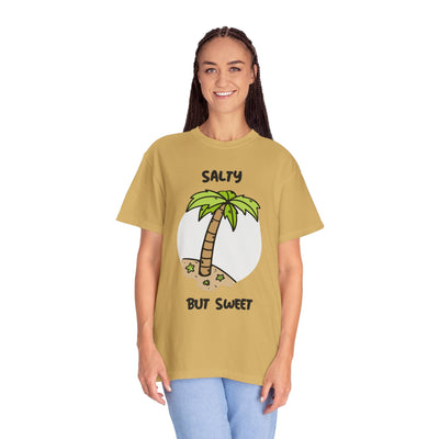 Salty But Sweet T-Shirt, Unisex Garment-Dyed Tee for Beach Lovers, Casual Summer Wear, Gift for Vacation, Ocean Vibes