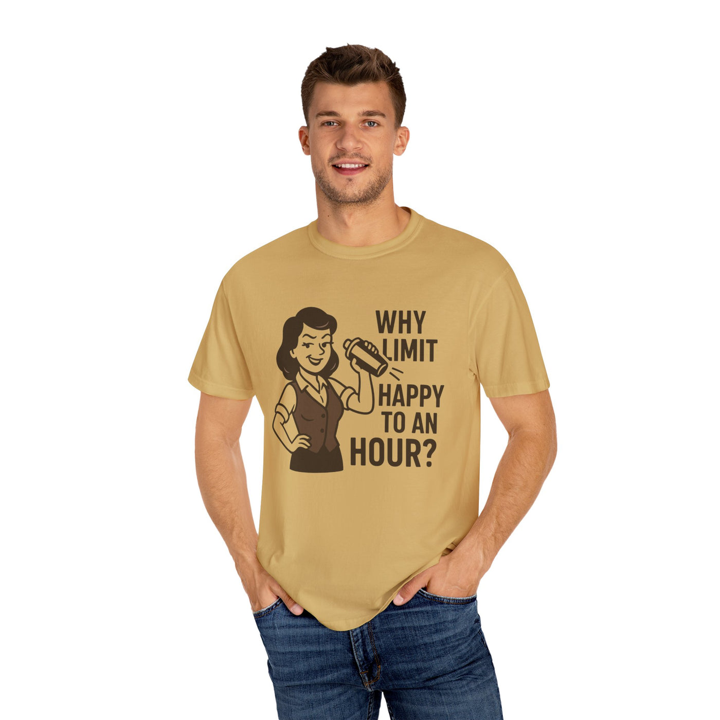 Why limit happy hour to an hour t-shirt, Chic Humor T-Shirt, Funny Shirt, Gift for Her, Casual Wear, Unisex Tee, Celebration Apparel