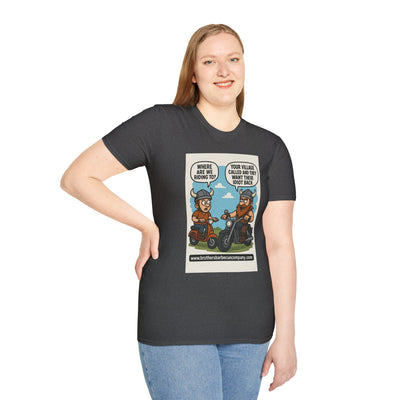 Funny Viking Bikers BBQ T-Shirt, Unisex Softstyle Tee, Gift for Grill Lovers, Casual Wear, Humor Shirt, Summer BBQ Party