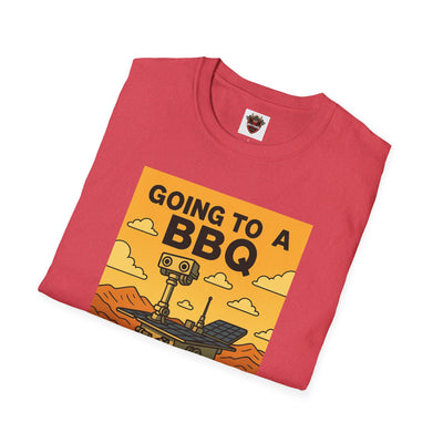 BBQ Rover Unisex Softstyle T-Shirt | Fun BBQ Shirt, Space Enthusiast Gift, Summer Picnic Wear, Mars Rover Shirt, Unique Graphic Tee