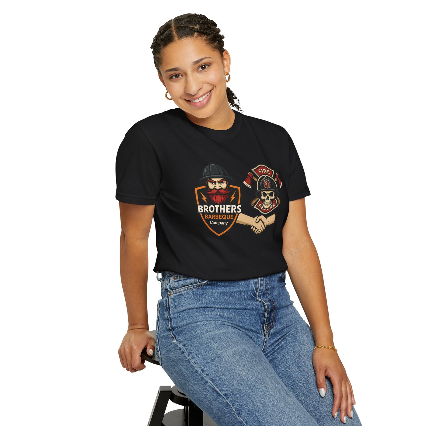 Brotherhood BBQ Humor T-Shirt, Unisex Casual Tee, Firefighter Appreciation, Friendship Gift, BBQ Lovers Shirt, Unique Graphic Tee