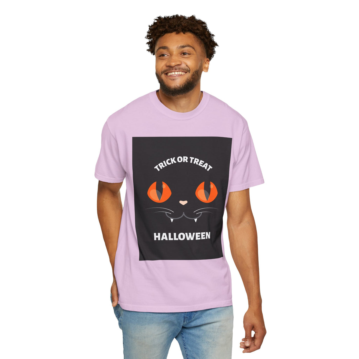 Halloween Cat T-Shirt, Unisex Trick or Treat Tee, Spooky Season Apparel, Cute Halloween Gift, Fall Festival Shirt, Cat Lover T-Shirt