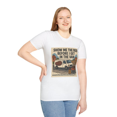 Funny BBQ Unisex T-Shirt - Show Me the Beef, Grilling Gift, Summer BBQ, Foodie Humor, Casual Wear