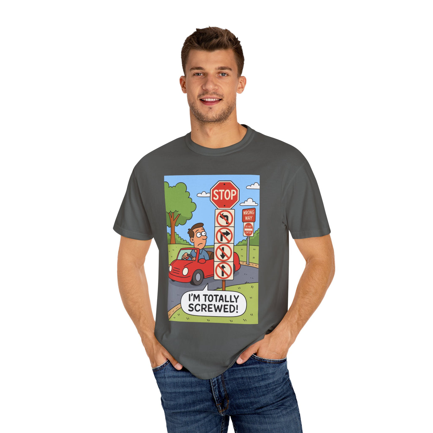 Funny Unisex T-shirt - I'm Totally Screwed, Humorous Tee, Gift for Drivers, Comical Car Shirt, Everyday Wear, Road Trip Apparel