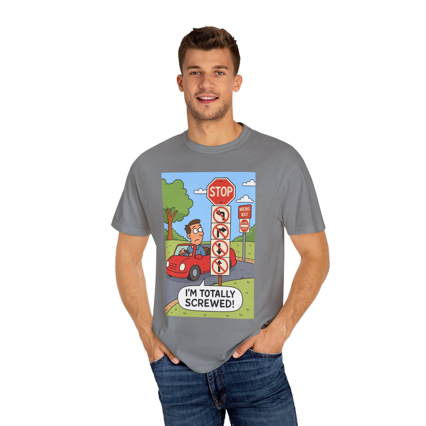 Funny Unisex T-shirt - I'm Totally Screwed, Humorous Tee, Gift for Drivers, Comical Car Shirt, Everyday Wear, Road Trip Apparel