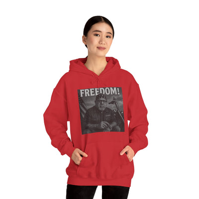 Freedom & Barbeque Unisex Heavy Blend™ Hooded Sweatshirt, Cozy Pullover, Gift for BBQ Lovers, Casual Wear, Freedom Theme, Outdoor Events