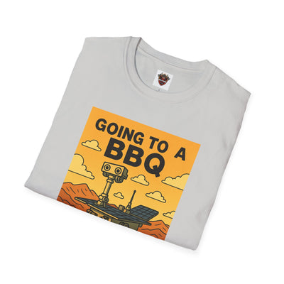 BBQ Rover Unisex Softstyle T-Shirt | Fun BBQ Shirt, Space Enthusiast Gift, Summer Picnic Wear, Mars Rover Shirt, Unique Graphic Tee