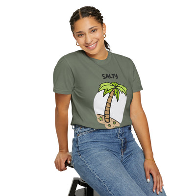 Salty But Sweet T-Shirt, Unisex Garment-Dyed Tee for Beach Lovers, Casual Summer Wear, Gift for Vacation, Ocean Vibes