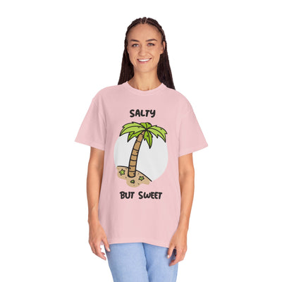 Salty But Sweet T-Shirt, Unisex Garment-Dyed Tee for Beach Lovers, Casual Summer Wear, Gift for Vacation, Ocean Vibes