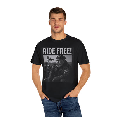 Unisex Motorcycle T-Shirt, Ride Free Tee, Casual Graphic Top, Gifts for Bikers, Brotherhood Apparel, Barbeque Party Shirt
