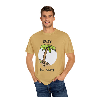 Salty But Sweet T-Shirt, Unisex Garment-Dyed Tee for Beach Lovers, Casual Summer Wear, Gift for Vacation, Ocean Vibes