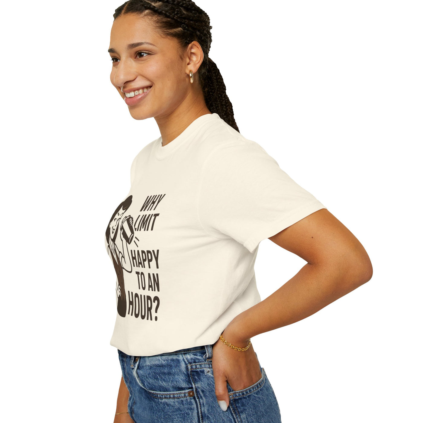 Why limit happy hour to an hour t-shirt, Chic Humor T-Shirt, Funny Shirt, Gift for Her, Casual Wear, Unisex Tee, Celebration Apparel