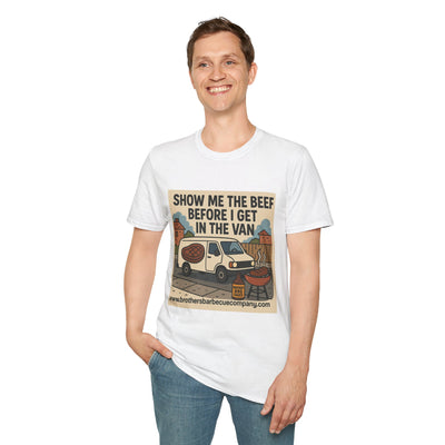 Funny BBQ Unisex T-Shirt - Show Me the Beef, Grilling Gift, Summer BBQ, Foodie Humor, Casual Wear