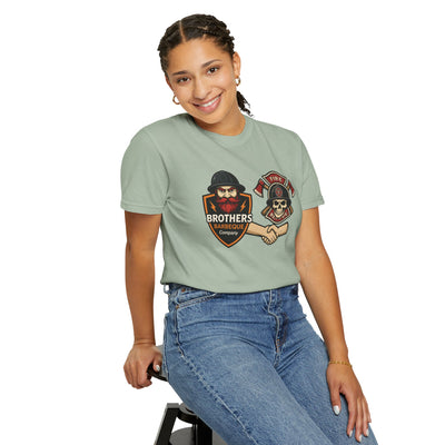 Brotherhood BBQ Humor T-Shirt, Unisex Casual Tee, Firefighter Appreciation, Friendship Gift, BBQ Lovers Shirt, Unique Graphic Tee