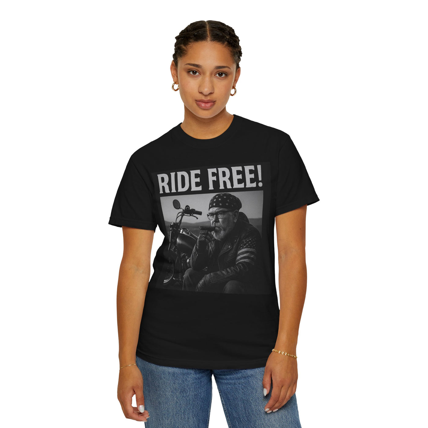 Unisex Motorcycle T-Shirt, Ride Free Tee, Casual Graphic Top, Gifts for Bikers, Brotherhood Apparel, Barbeque Party Shirt