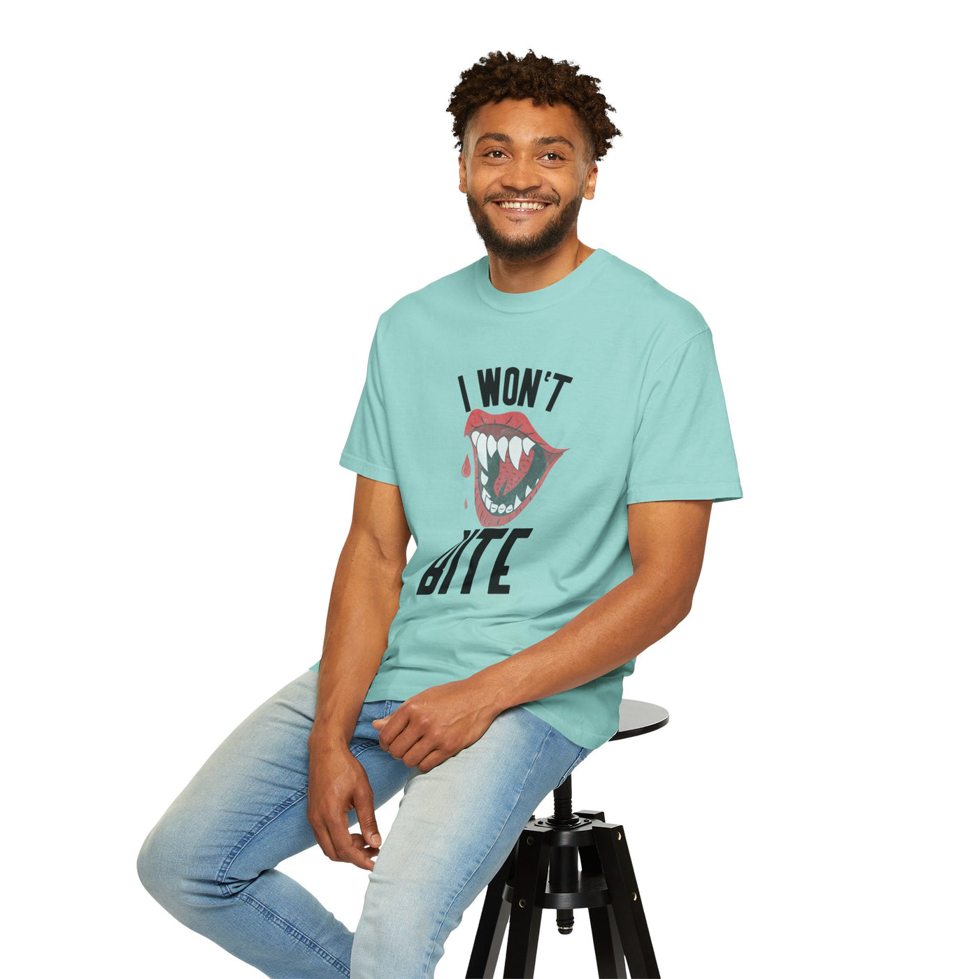 Fun Unisex 'I Won't Bite' T-Shirt for Halloween, Casual Wear, Graphic Tee, Gift for Friends, Statement Shirt