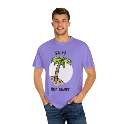 Salty But Sweet T-Shirt, Unisex Garment-Dyed Tee for Beach Lovers, Casual Summer Wear, Gift for Vacation, Ocean Vibes