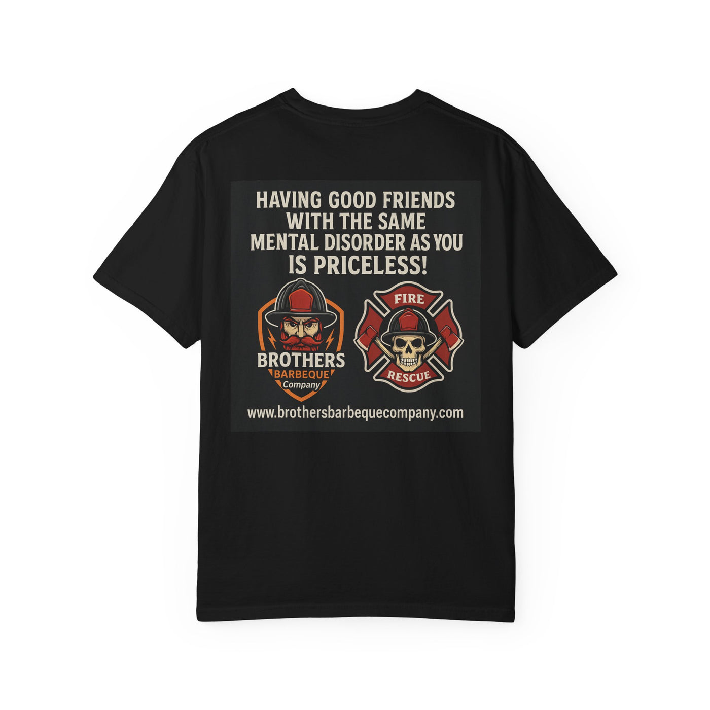 Brotherhood BBQ Humor T-Shirt, Unisex Casual Tee, Firefighter Appreciation, Friendship Gift, BBQ Lovers Shirt, Unique Graphic Tee