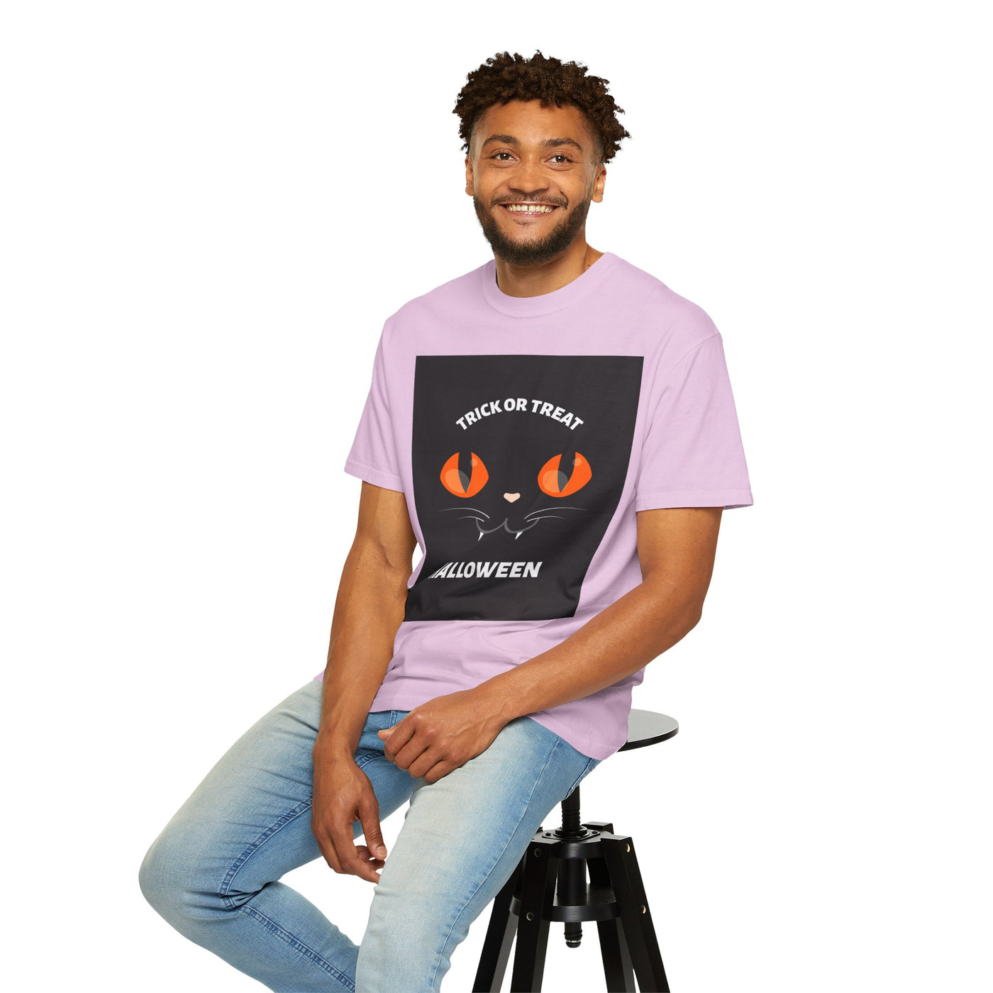 Halloween Cat T-Shirt, Unisex Trick or Treat Tee, Spooky Season Apparel, Cute Halloween Gift, Fall Festival Shirt, Cat Lover T-Shirt