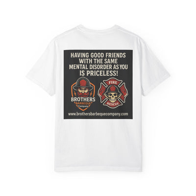 Brotherhood BBQ Humor T-Shirt, Unisex Casual Tee, Firefighter Appreciation, Friendship Gift, BBQ Lovers Shirt, Unique Graphic Tee