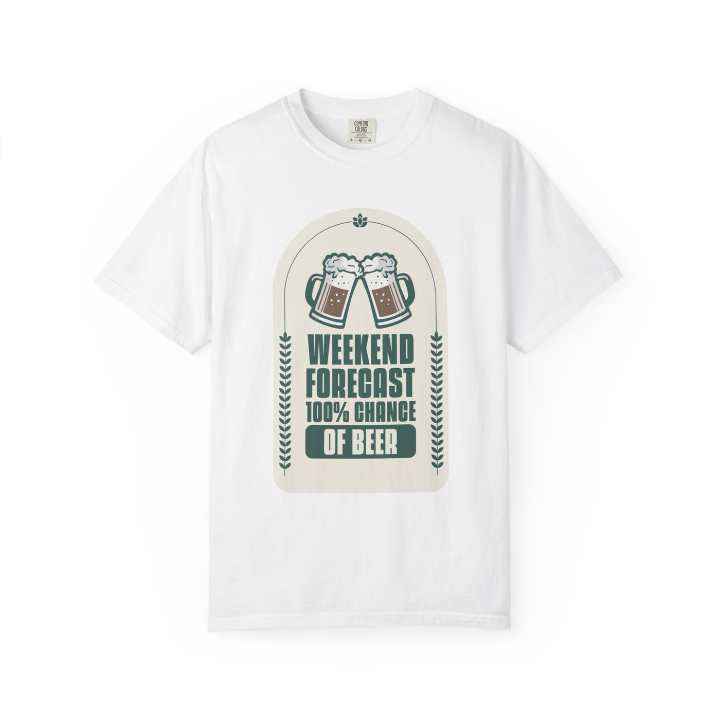 Weekend Forecast Beer T-Shirt | Unisex Garment-Dyed Tee for Beer Lovers, Perfect for Parties, Birthdays, and Casual Wear